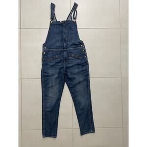 Current Elliott Overalls Denim Zip Boyfriend Loved Zip Ankle Jean